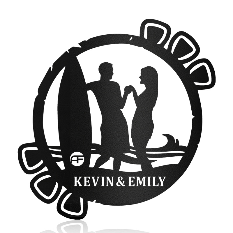 Surfing With My Love Metal Wall Art