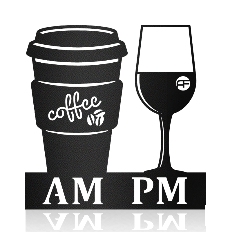 Coffee & Wine, Am & Pm Metal Wall Art