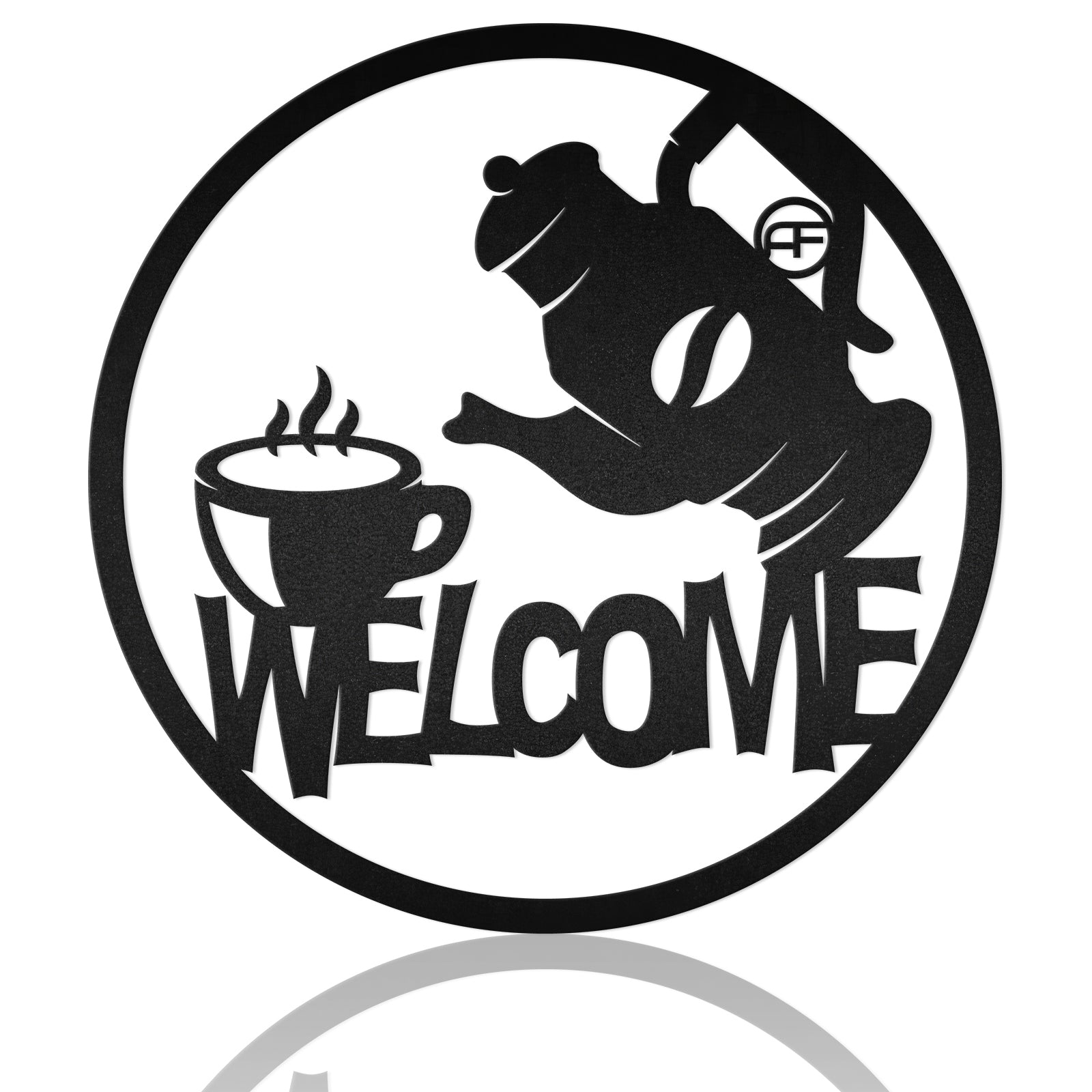 Start With Coffee Metal Wall Art