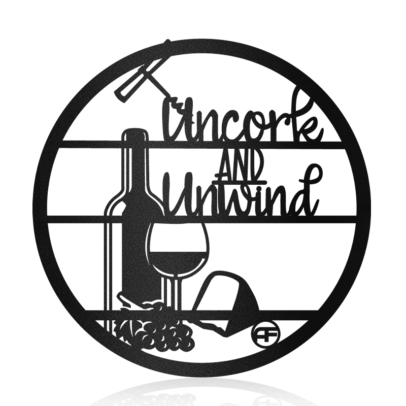 Wine, Uncork And Unwind Metal Wall Art