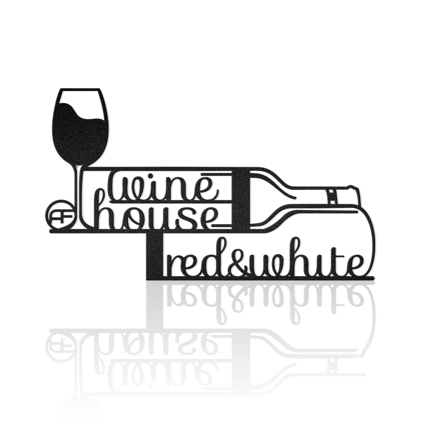 Wine House Red & White Metal Wall Art