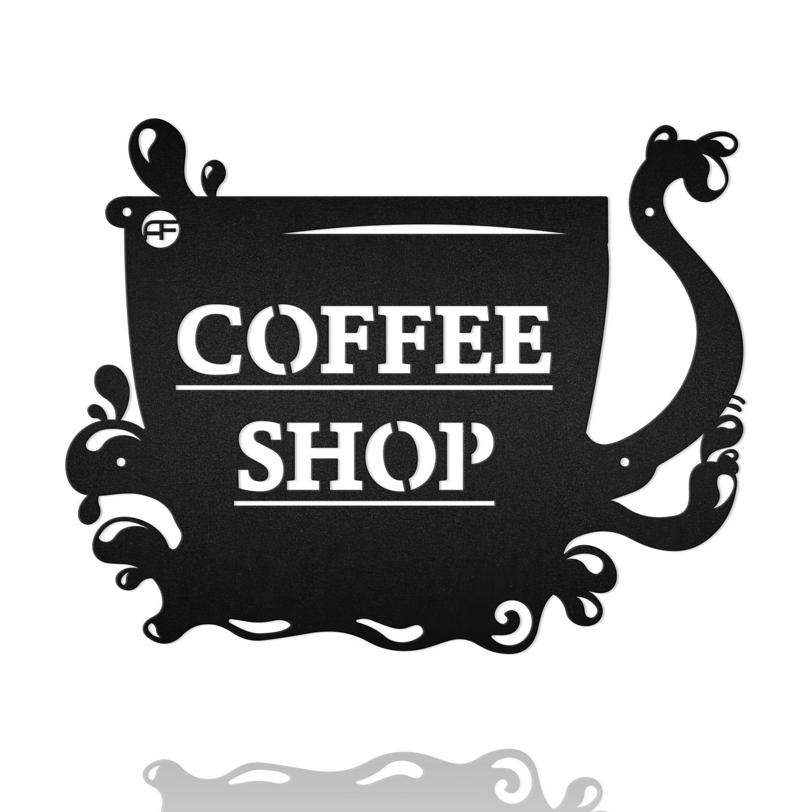 Coffee Cat Metal Wall Art