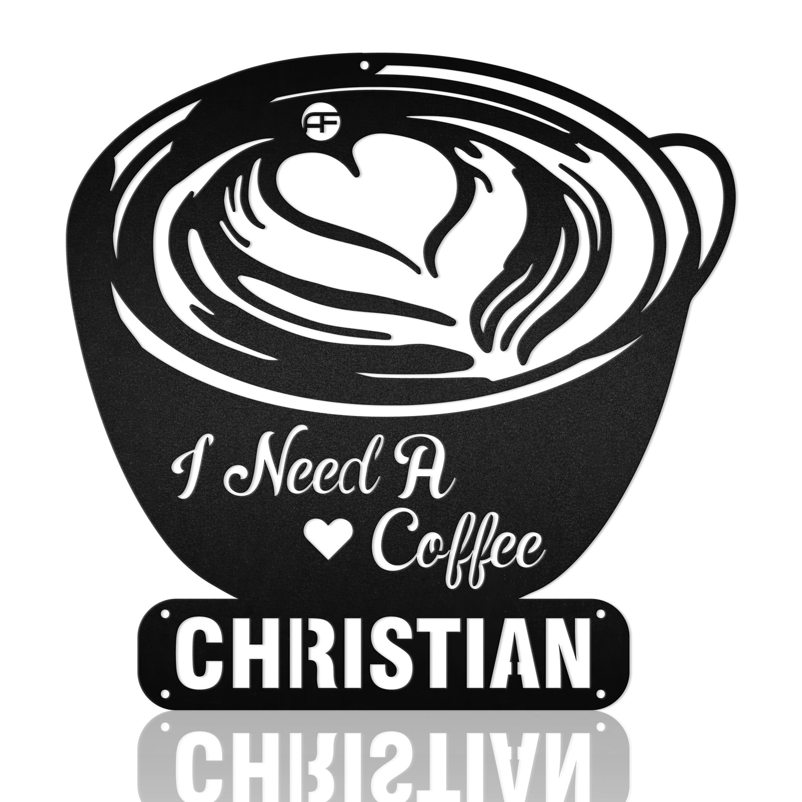 I Need A Latte Metal Art Sign