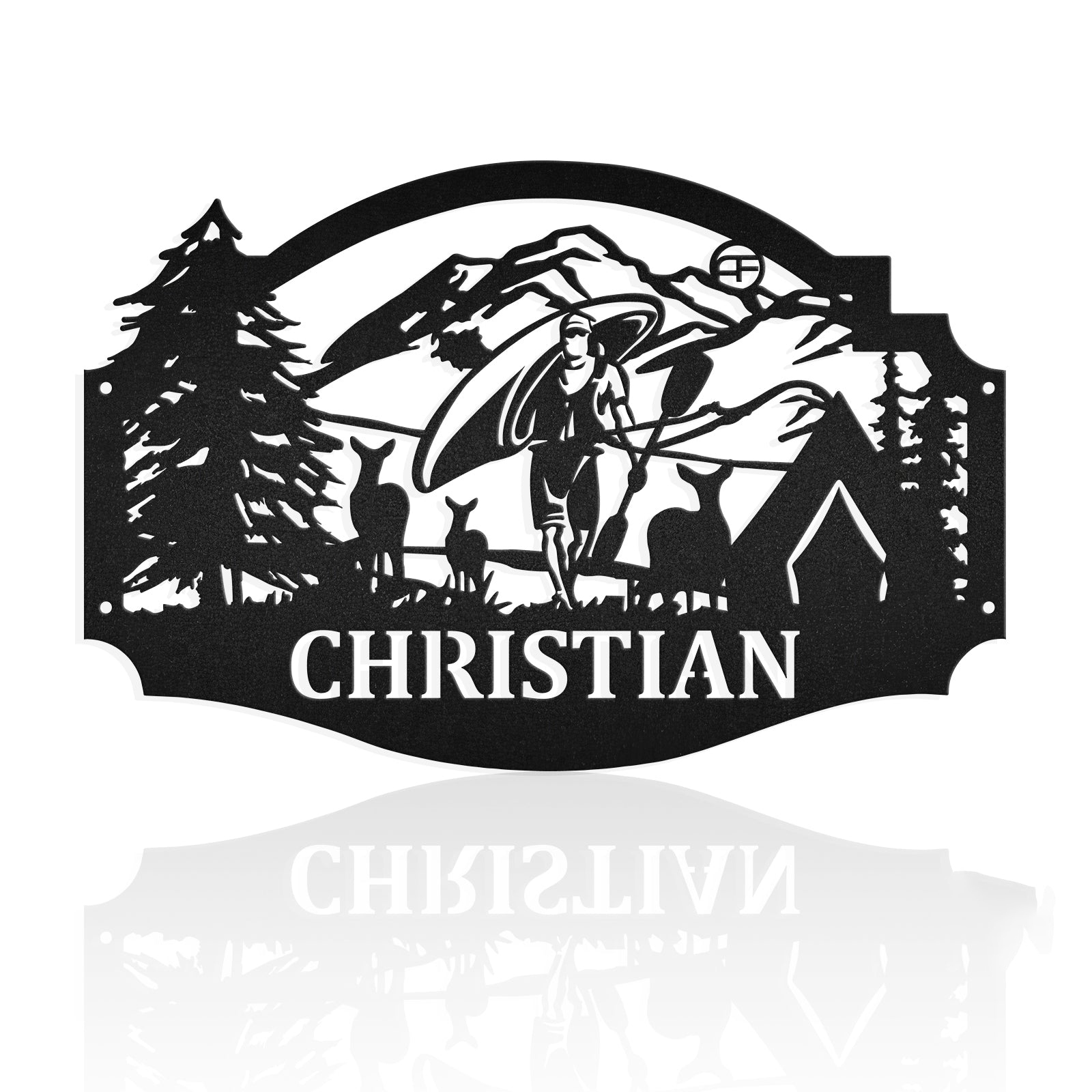 Kayak & Camping Metal Art Sign