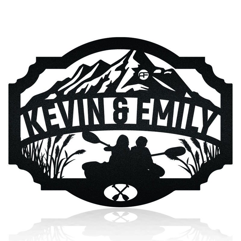 Kayak & Camping Metal Art Sign