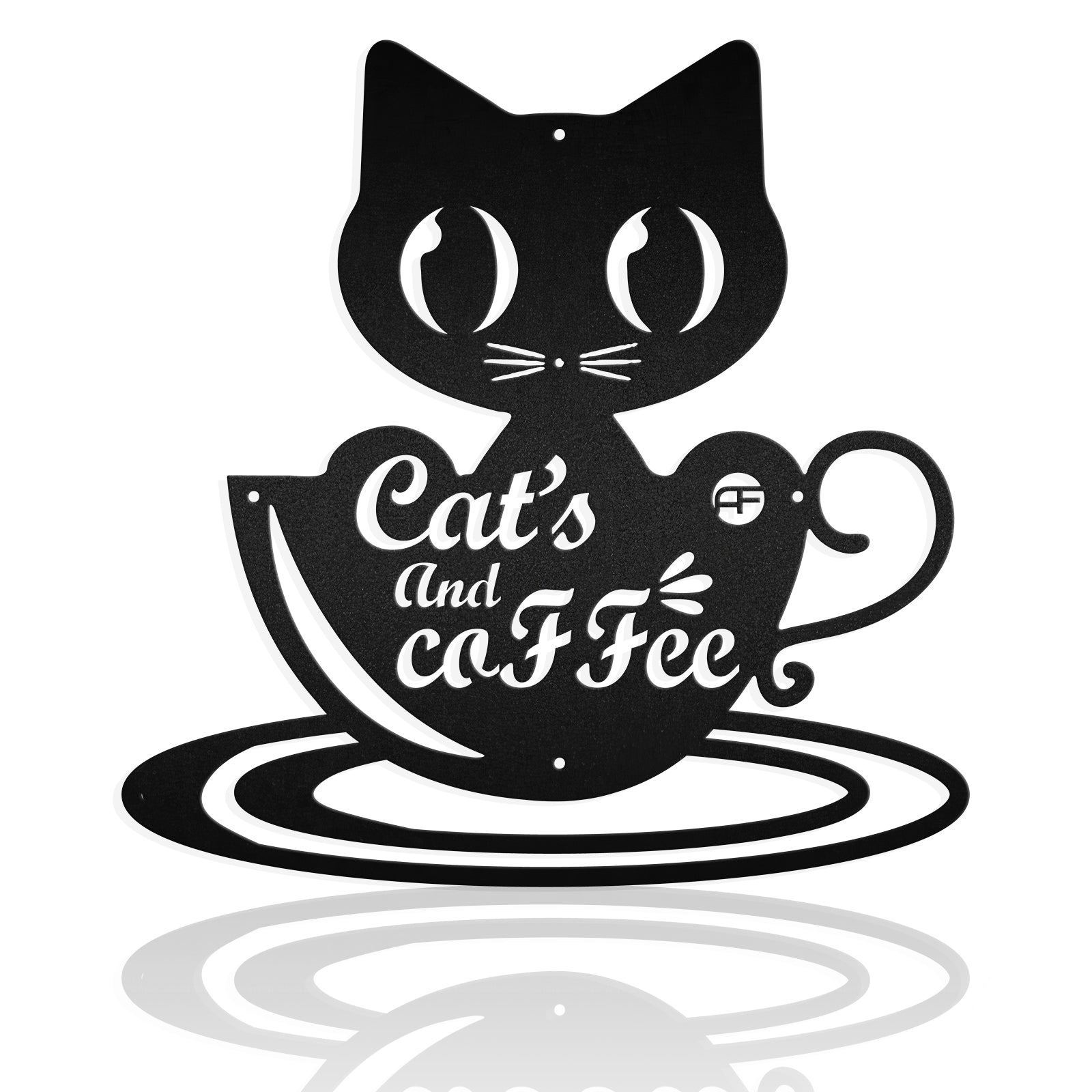 Cats And Coffee Metal Art Sign