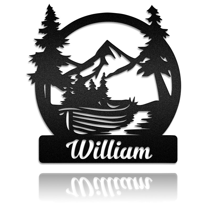 Personalized Family Lake House & Kayak Metal Sign