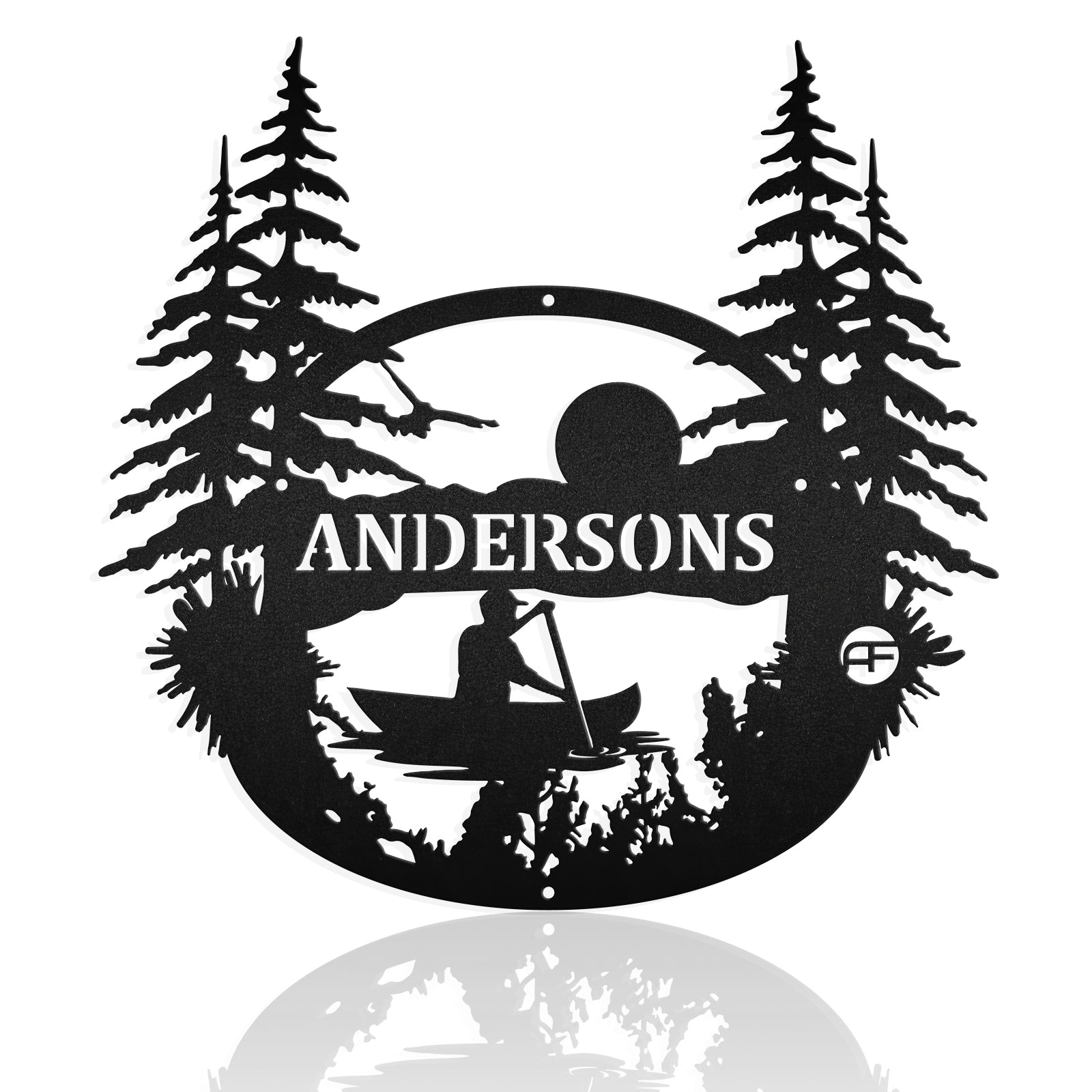 Kayaking On The Lake Metal Art Sign