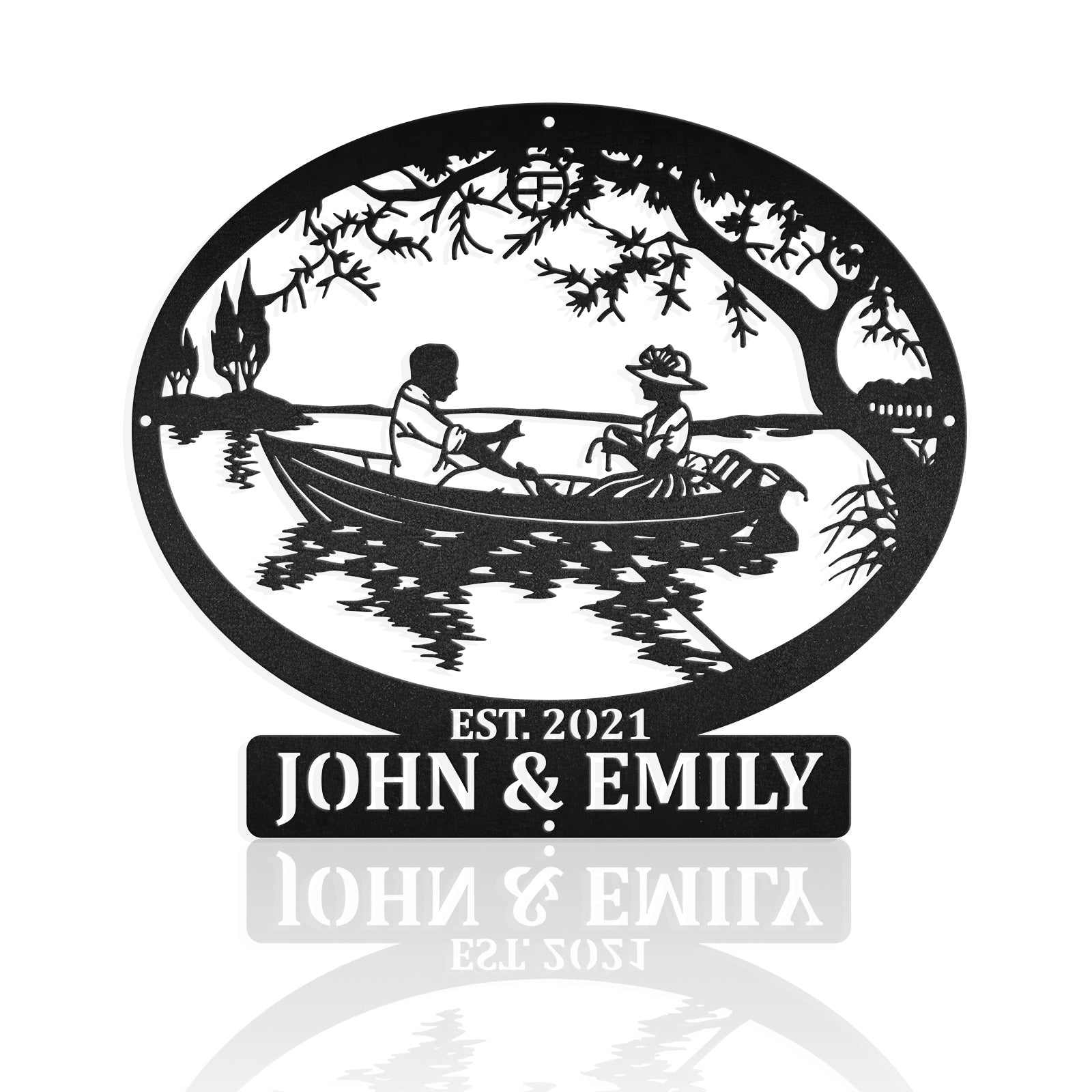 Kayaking With My Love Metal Art Sign