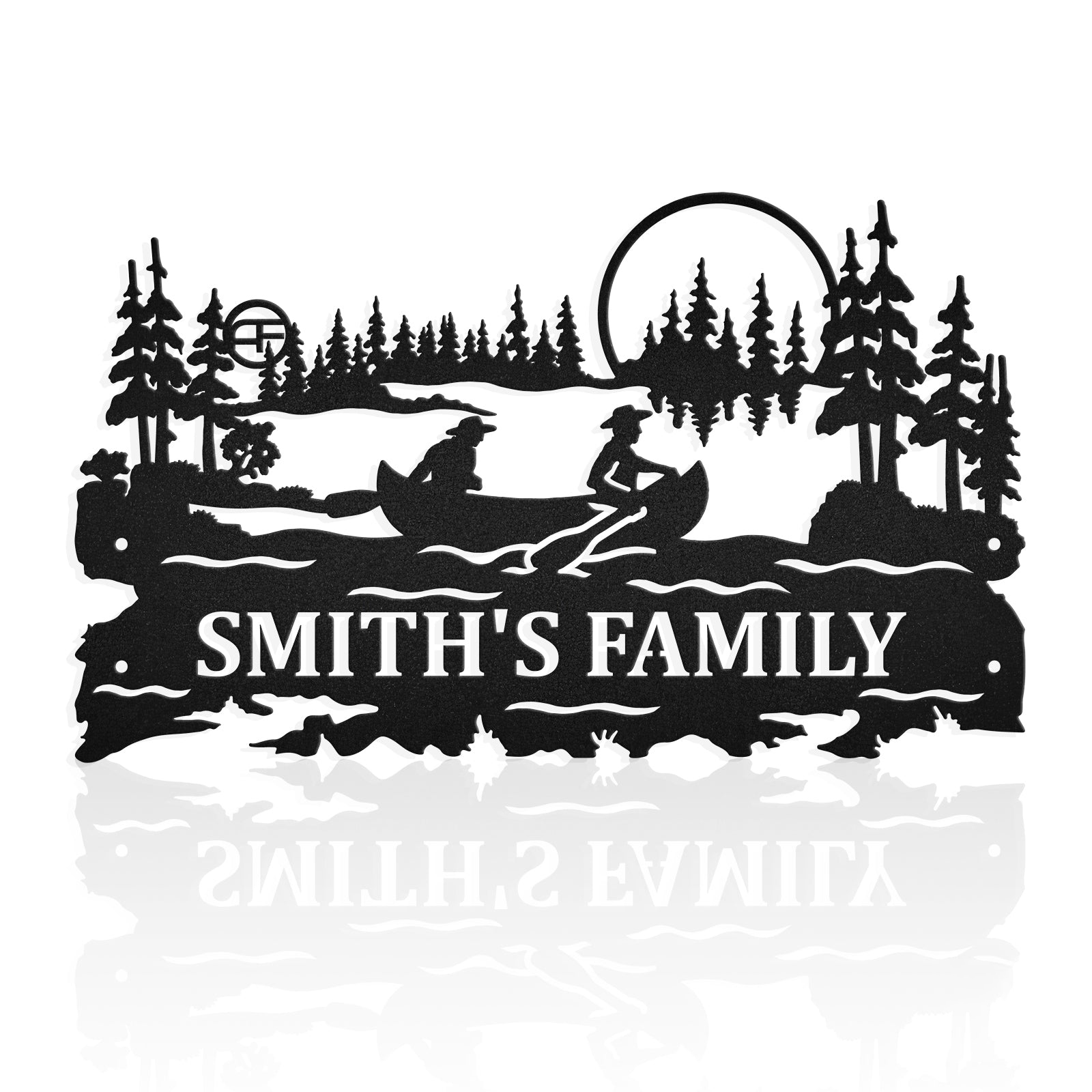 Kayaking At Twilight Metal Art Sign