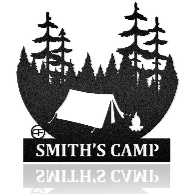 Forest Camp Metal Art Sign