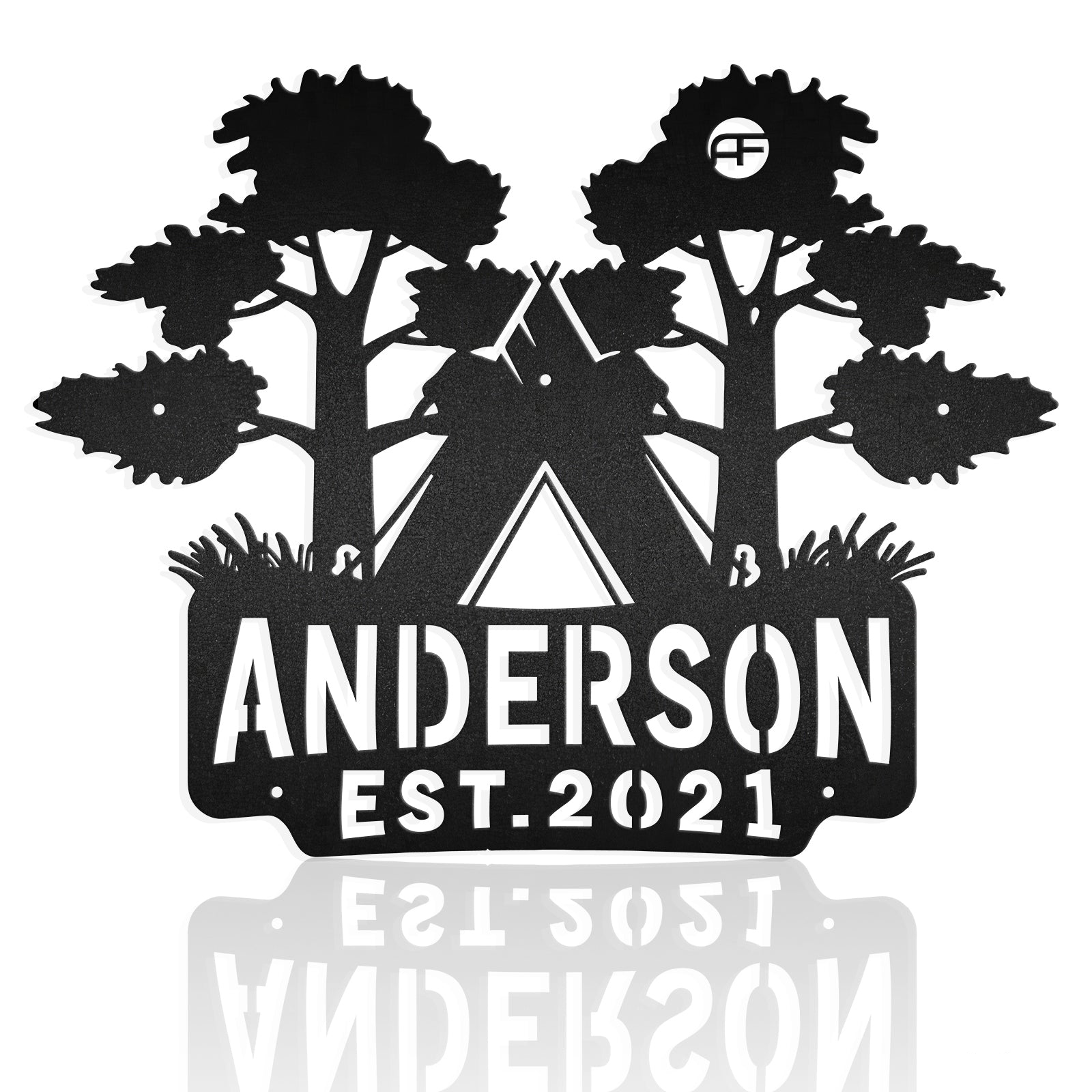 Forest Camp Metal Art Sign