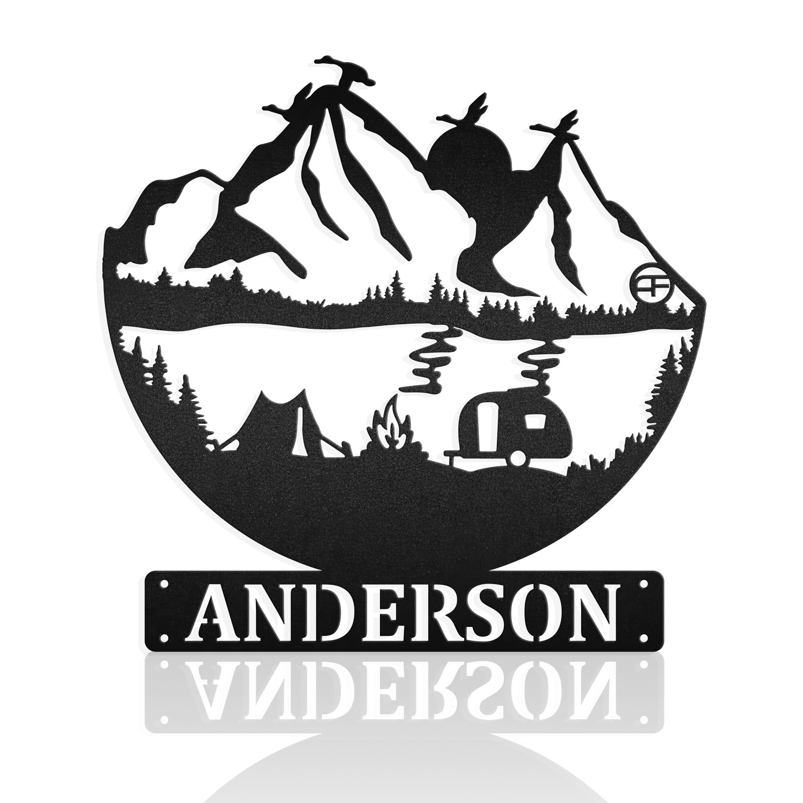 Camping In The Forest Personalized Metal Wall Art