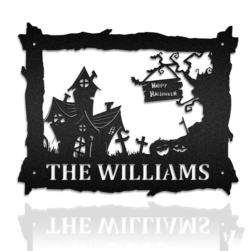 Happy Halloween Personalized Metal Wall Art