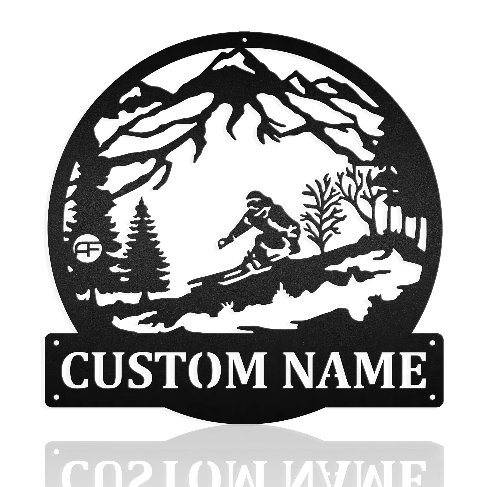 Personalized Skiing Monogram Metal Sign Art