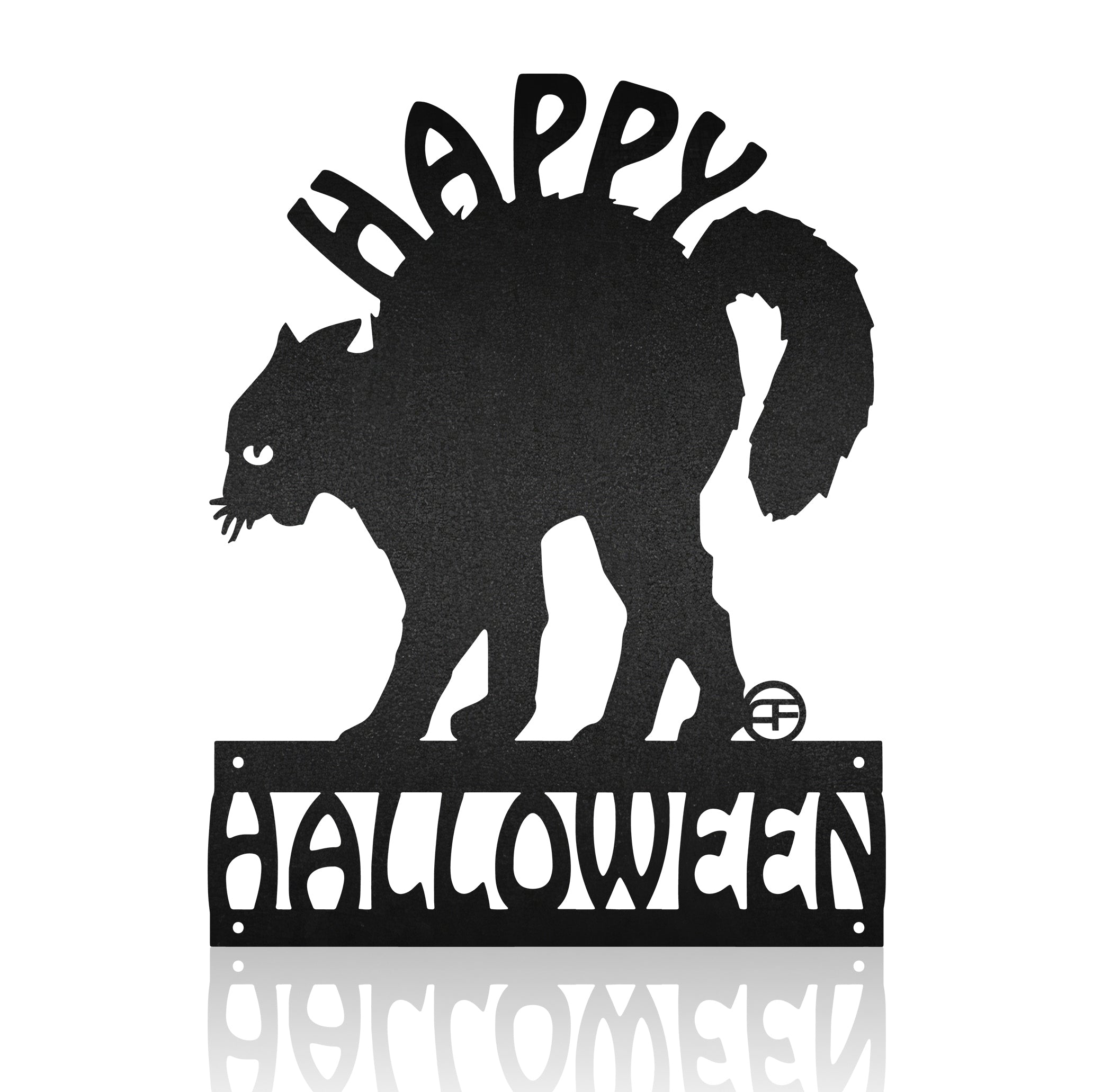 Cat Happy Halloween Personalized Metal Art Sign