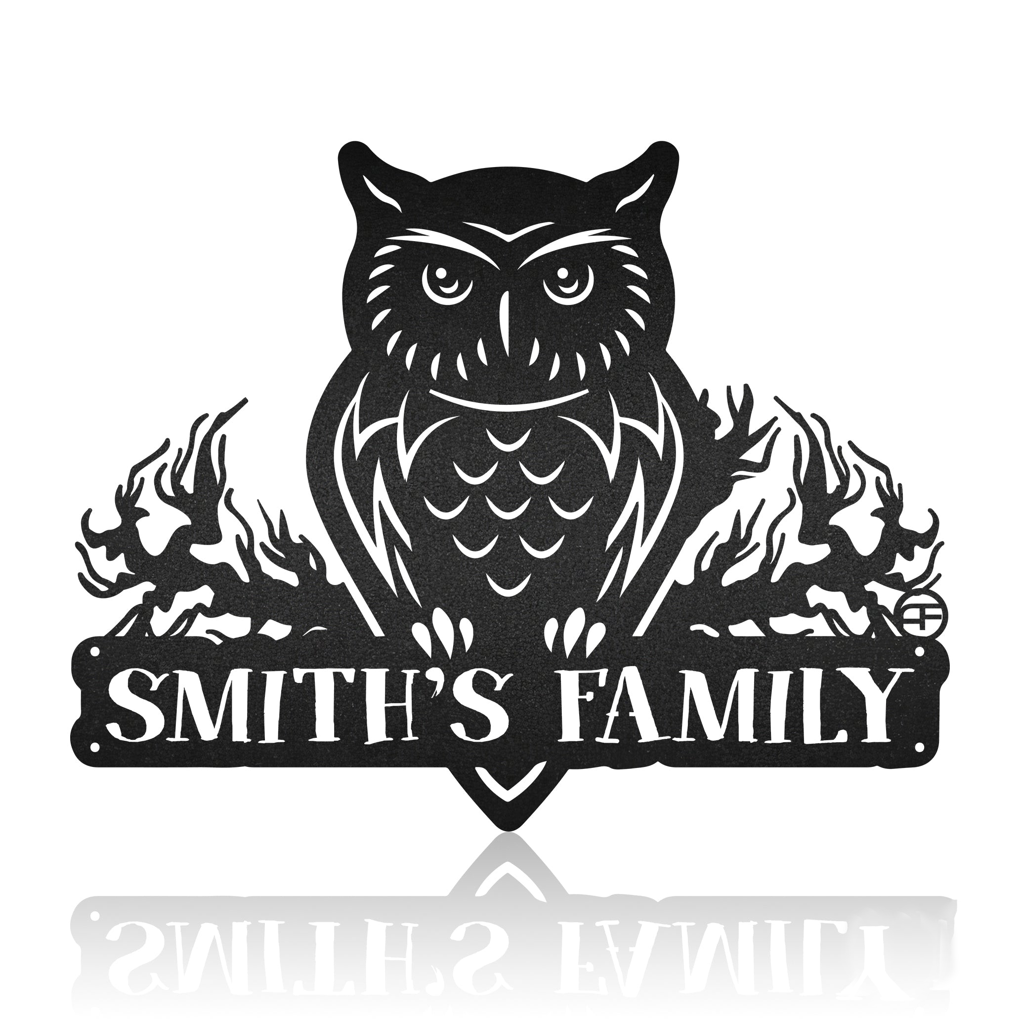 Owl Halloween Personalized Metal Art Sign