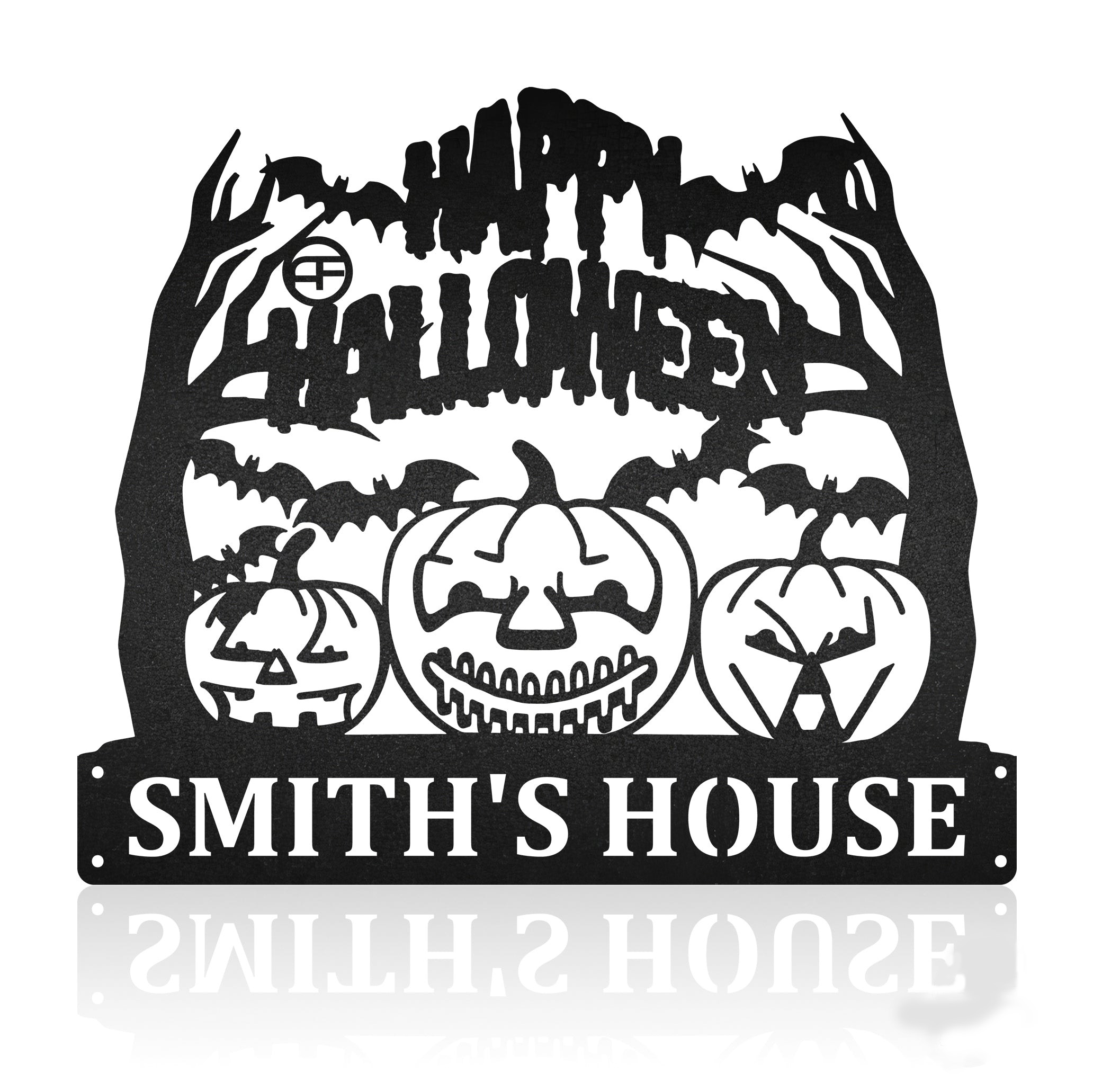 Happy Halloween Pumpkin Face Personalized Metal Art Sign