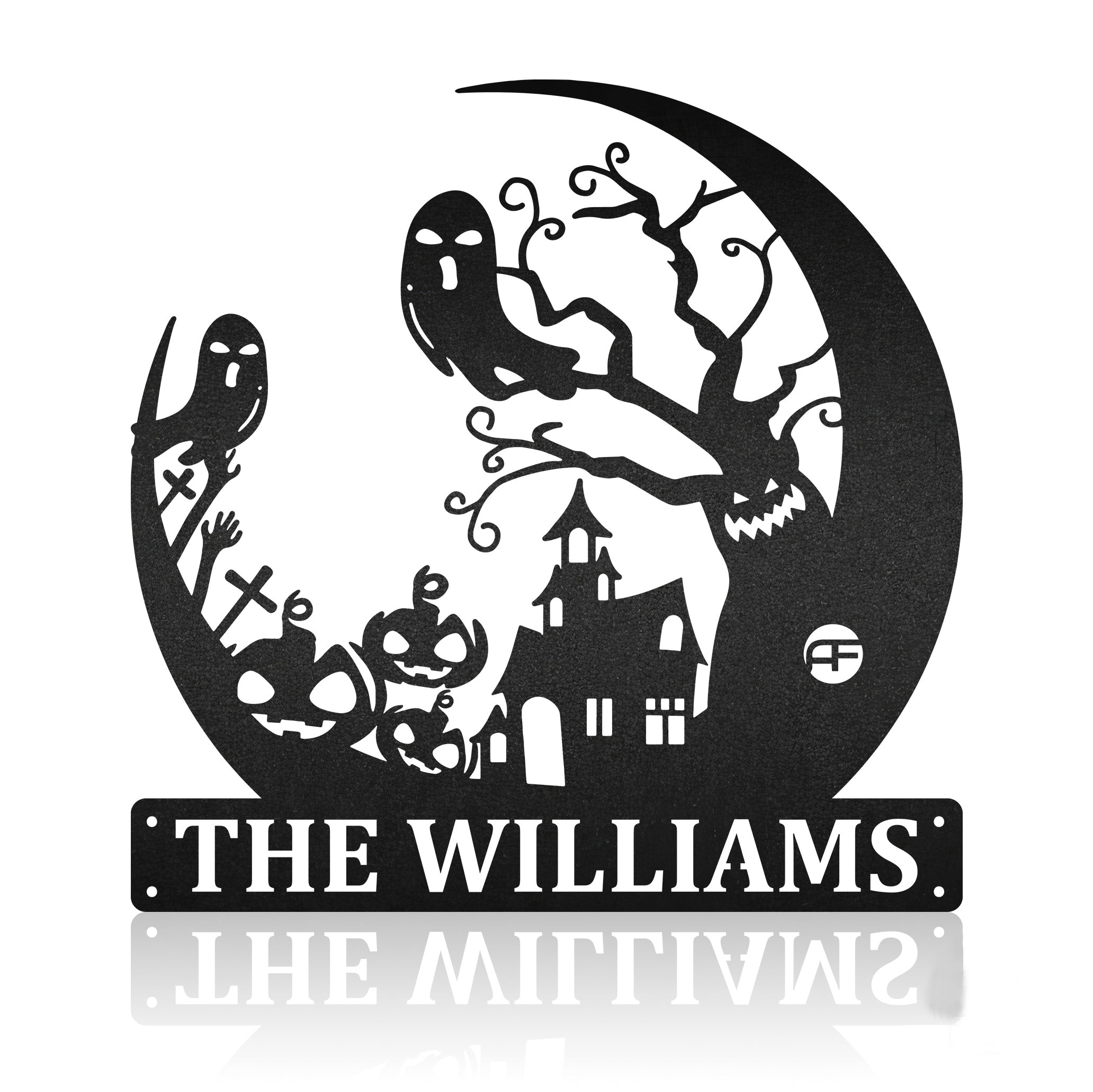 Halloween Spooky Tree Metal Art Sign