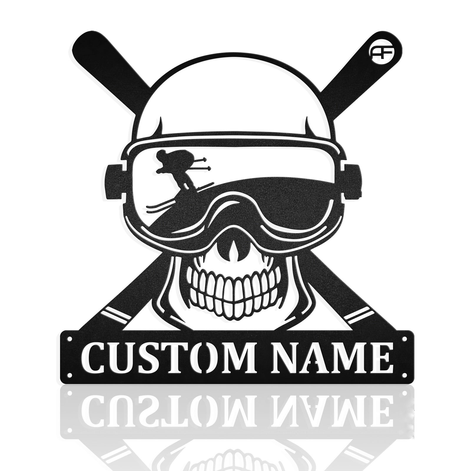 Skull Googles Equipment Snowboarding Mask Skier Metal Wall Art