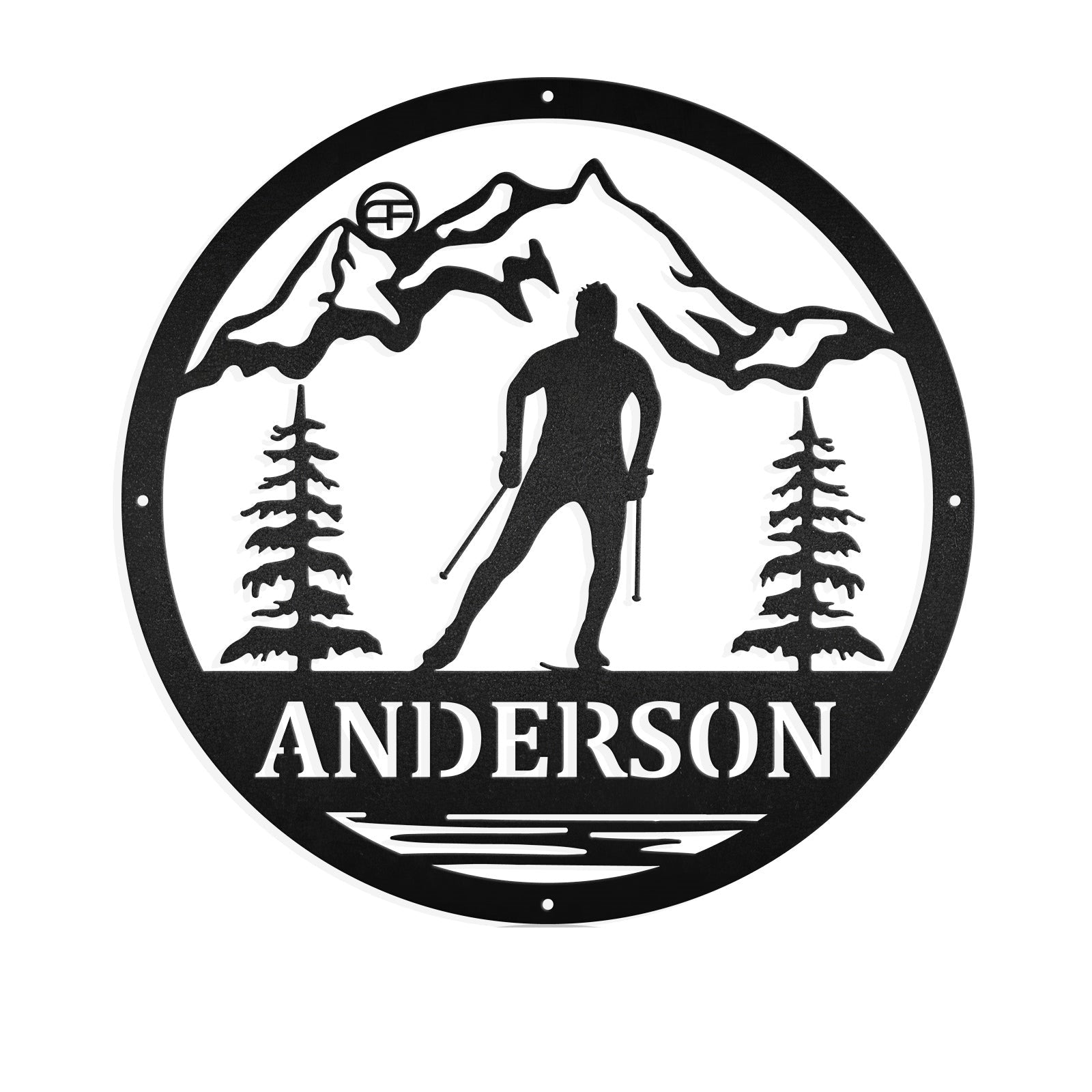 Skier Metal Wall Art