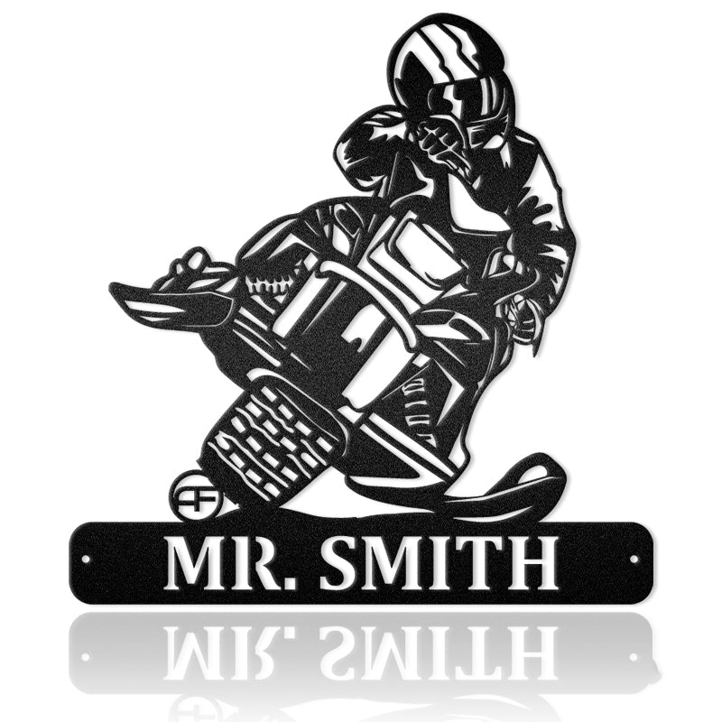 Snowmobile Rider Metal Wall Art