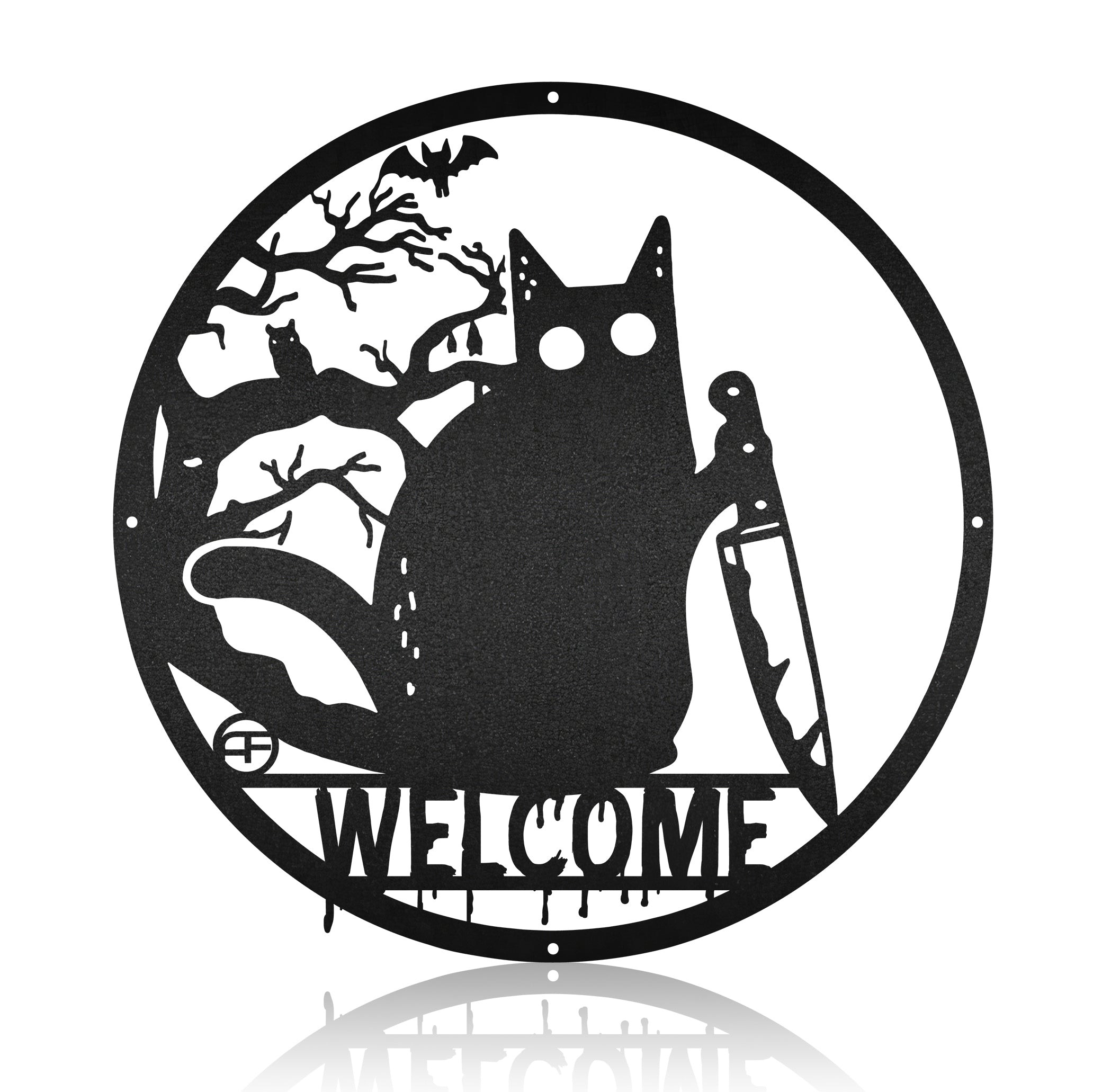 Custom Cat What Murder Metal Wall Art