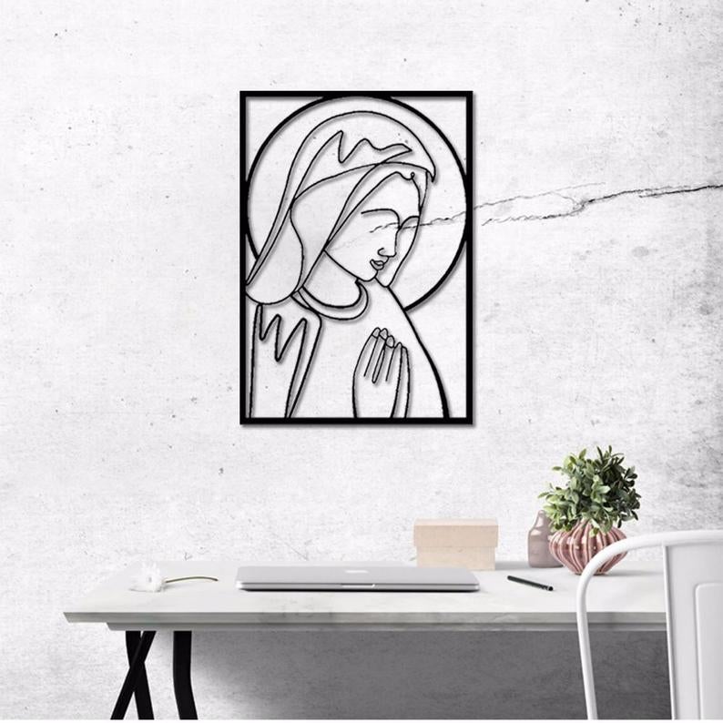 Virgin Mary Catholic Consecration Metal Wall Art