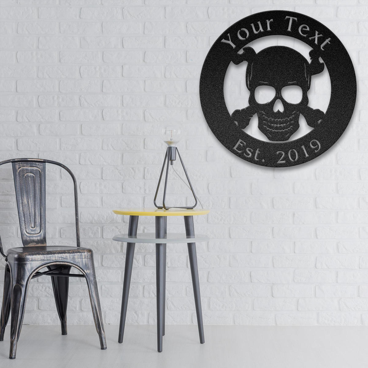 Custom Welcome Skull Metal Wall Art