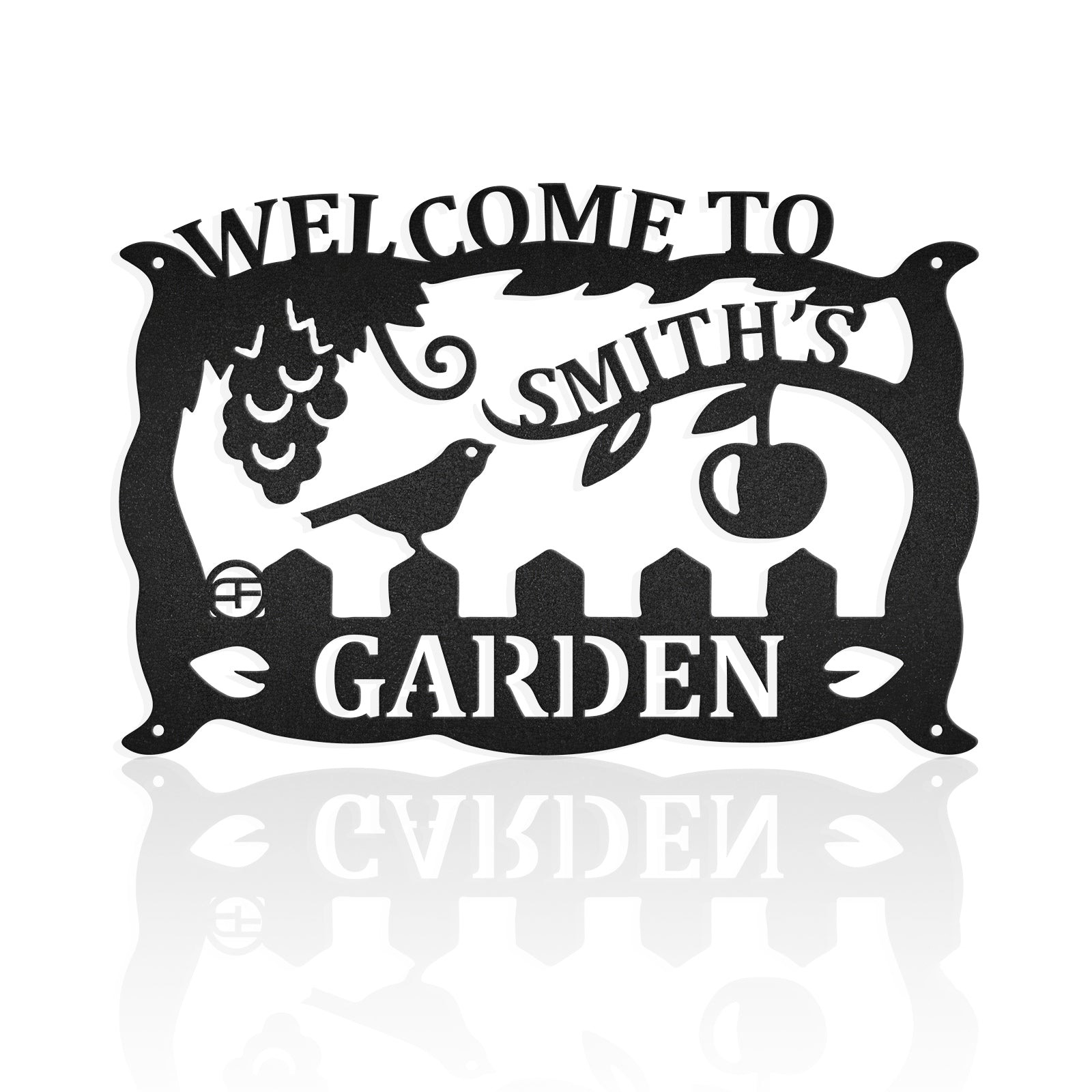 Welcome To The Garden Custom Text Sign Metal Wall Art