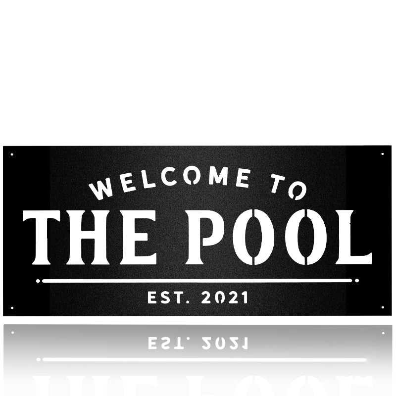 Welcome To The Pool Swimming Decoration Metal Wall Art