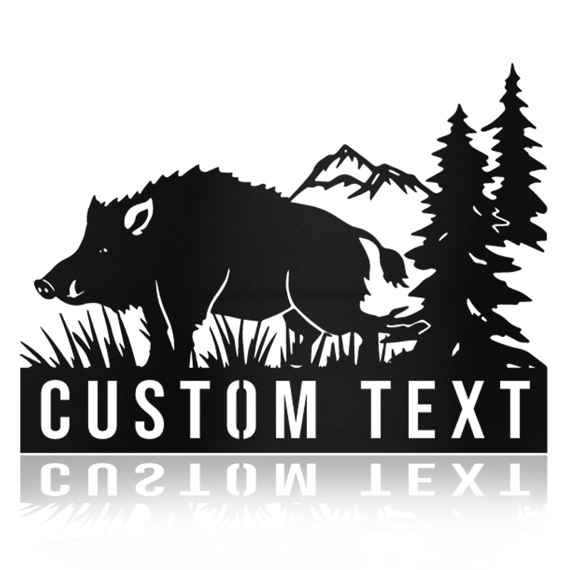 Wild Boar Hunting Pig, Boar, Razorback, Swine Metal Wall Art