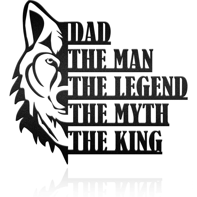 Wolf Dad The Man The Legend Father'S Day Custom Metal Wall Art