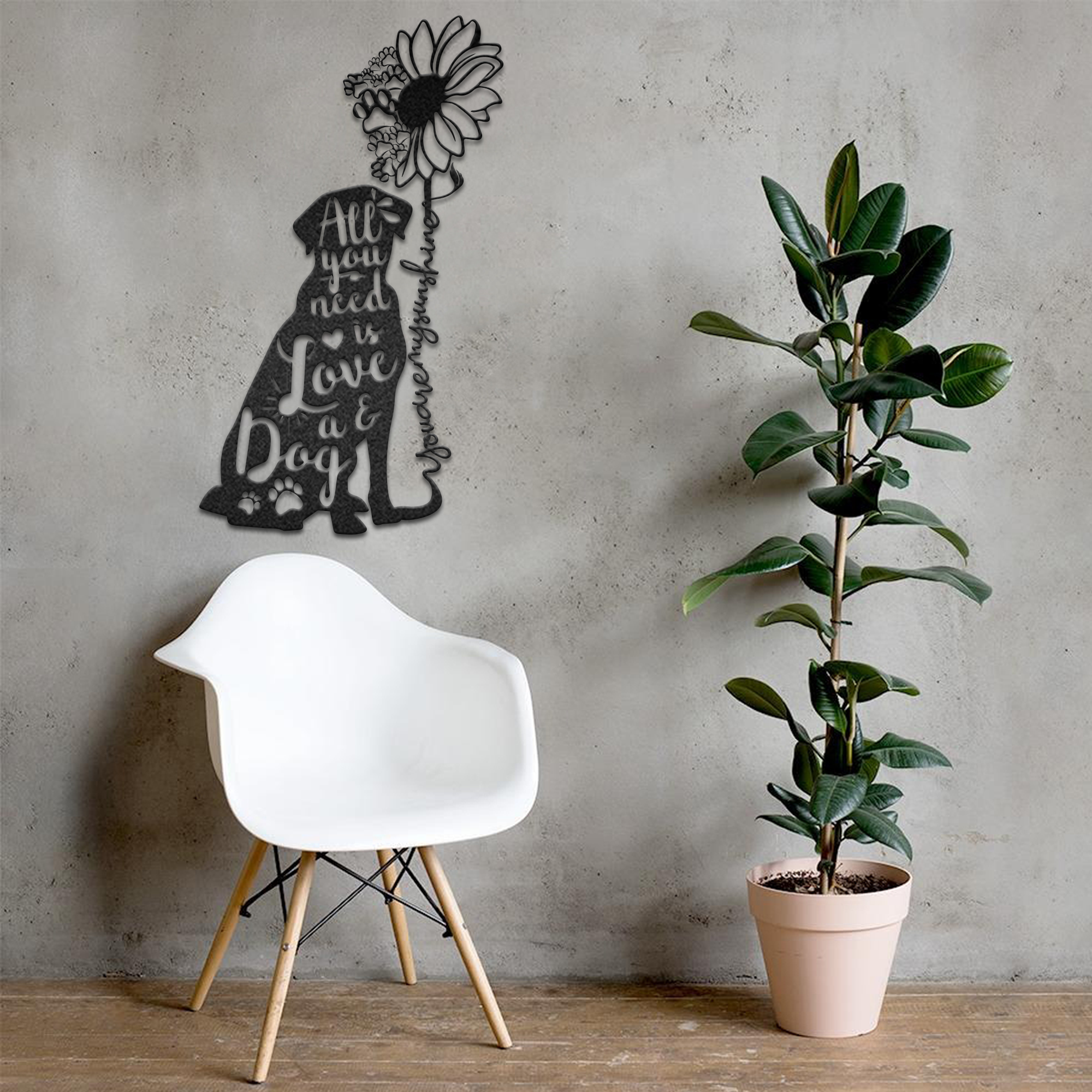 You Are My Sunshine Dog House Sign Metal Wall Art